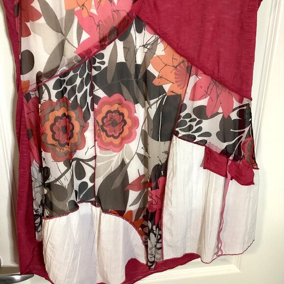 ME Women's Top Tunic Size T5 Sheer With Lining Sleeveless Made in France Y2K - Picture 3 of 7